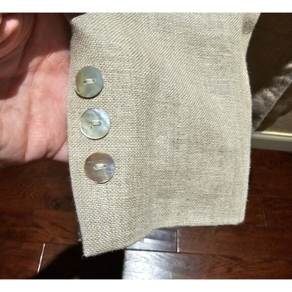 Jennifer Moore 10 Linen Blazer Oversized Beige Minimalist Jacket Quiet Luxury - Picture 7 of 9